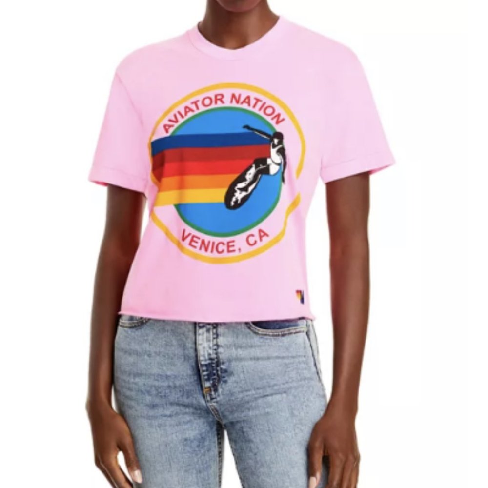 Aviator Nation Hot Pink Graphic Tee (S)